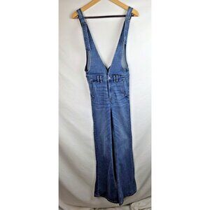 American Eagle Womens Jean Overalls Size 2 Reg Flare Overall Denim Pants Outfit